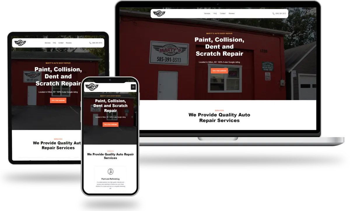 modern website mockup